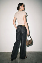 Amber Fine Knit Tie Waist Short Sleeve Tee Top (Tan)