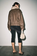 Colette Faux Leather Bomber Jacket