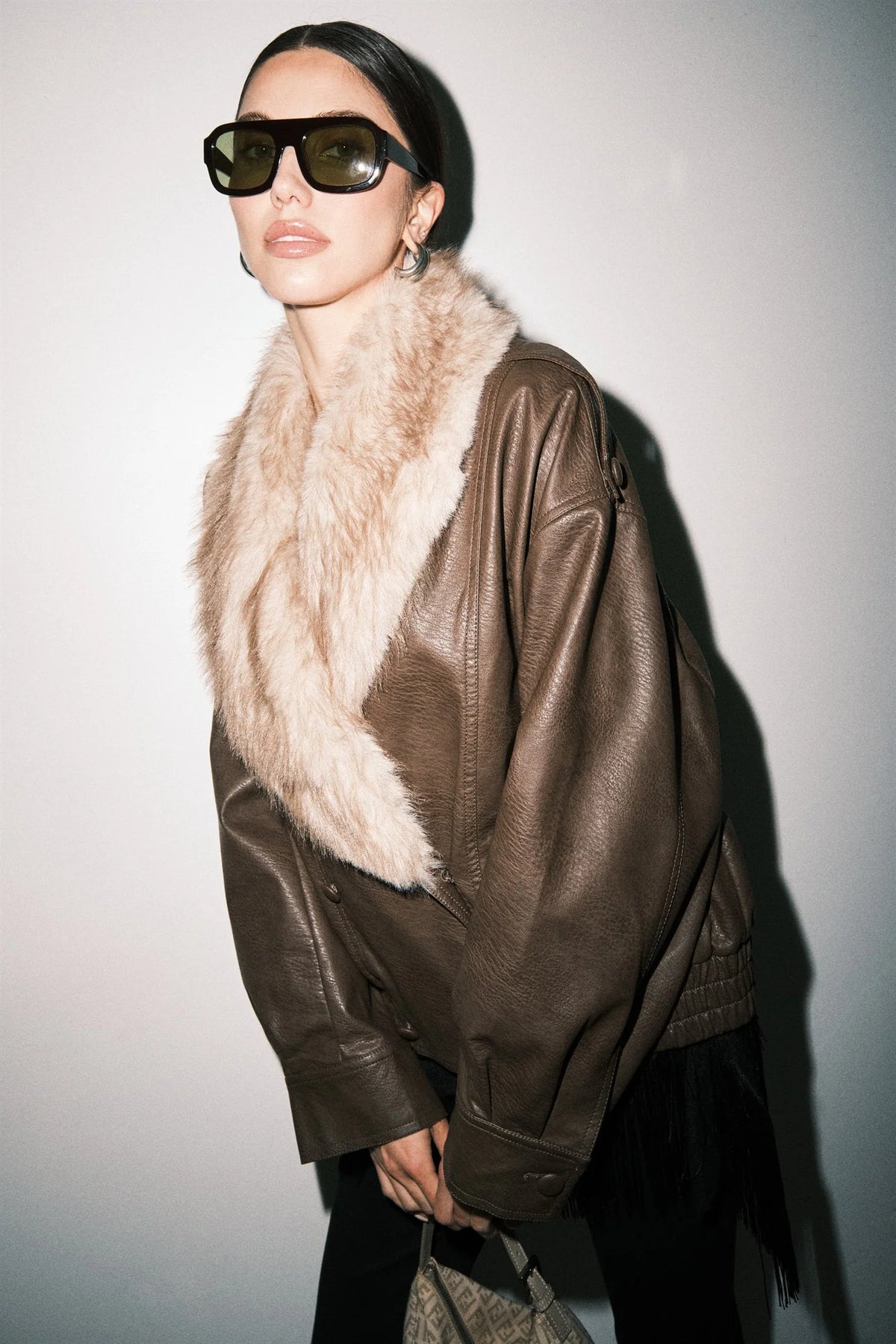 Colette Faux Leather Bomber Jacket