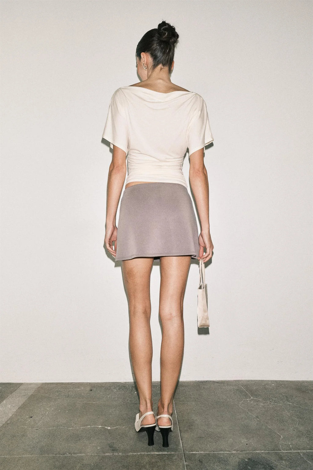 Livia Cowl-Neck Ruched Top