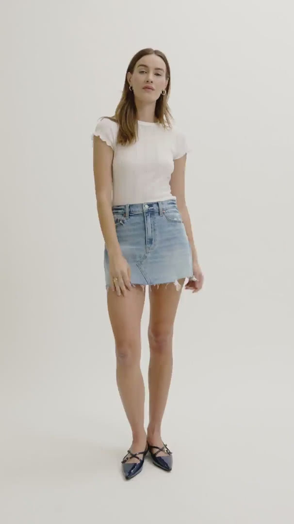Daze Denim Malibu Mini Skirt In Obviously Vintage