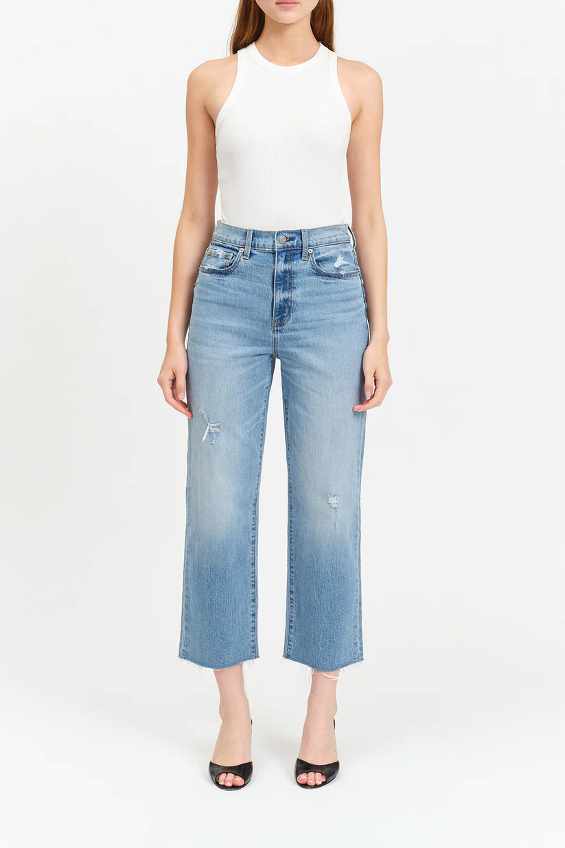 Daze Denim Sundaze High Rise Straight Crop in Marina Vintage