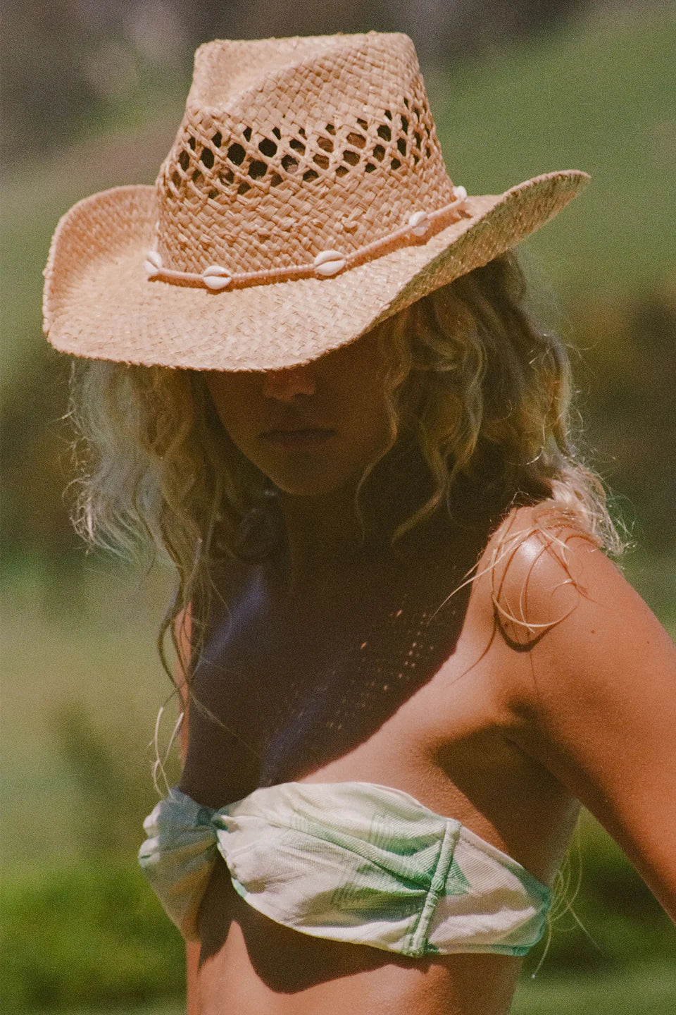 Lack Of Color Seashells Cowboy Straw Hat