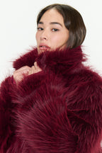 Show Me Your Mumu Salt Lake Fur Coat Merlot