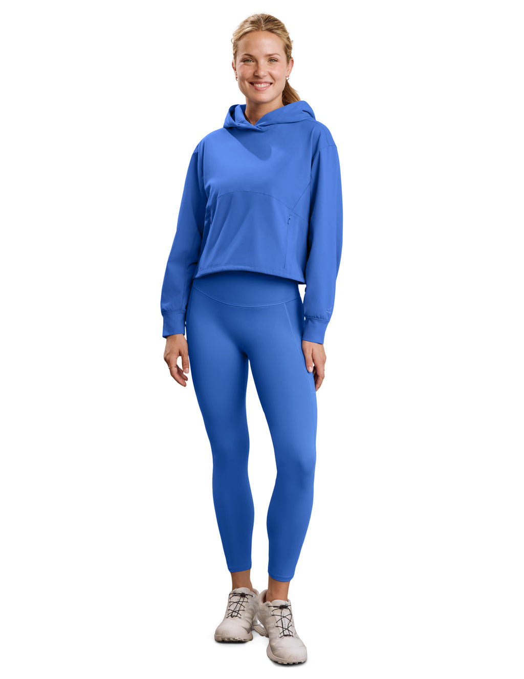 Beyond Yoga Pacer Fleece-Backed Hoodie (Mineral Blue)