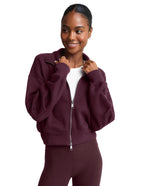 Beyond Yoga Heavyweight LuxeFleece 2.0 Double Zip Jacket (Cabernet)