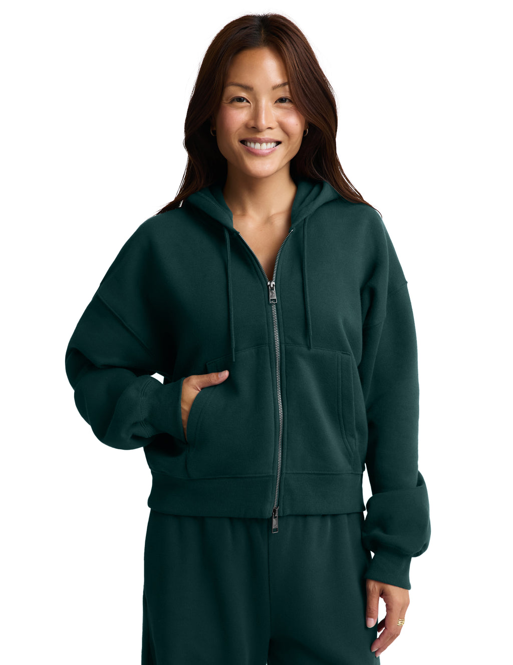 Beyond Yoga LuxeFleece 2.0 Full-Zip Hoodie (Dark Ivy)