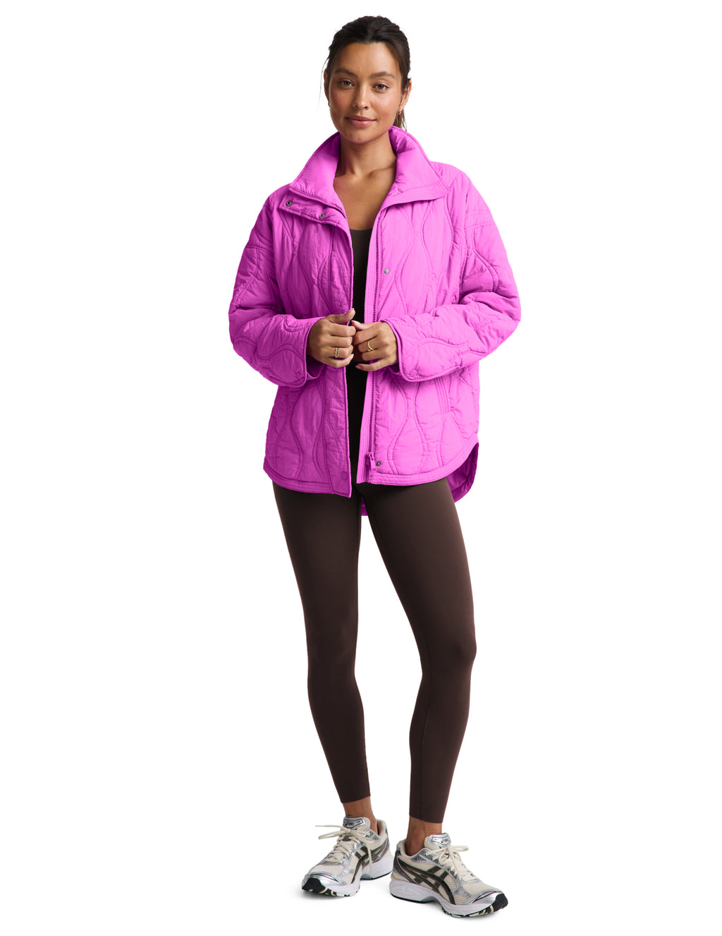 Beyond Yoga Roam Quilted Lightweight Jacket (Electric Fuchsia)