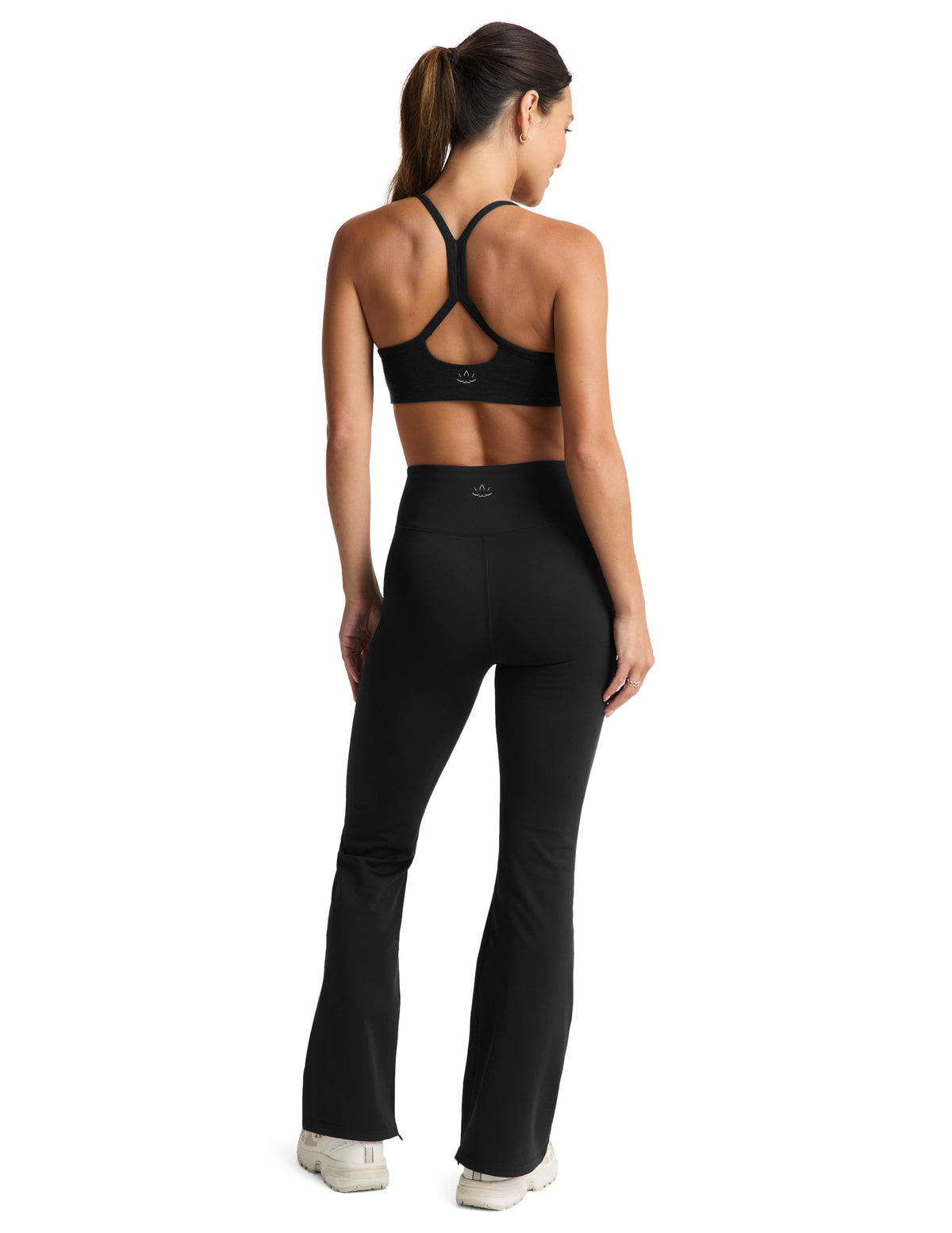 Beyond Yoga Pacer Fleece-Backed Split Hem Flare Pant (Black)