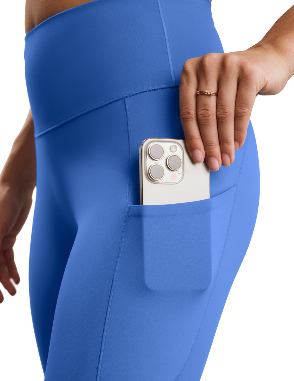 Beyond Yoga Pacer Fleece-Backed Pocket Legging (Mineral Blue)