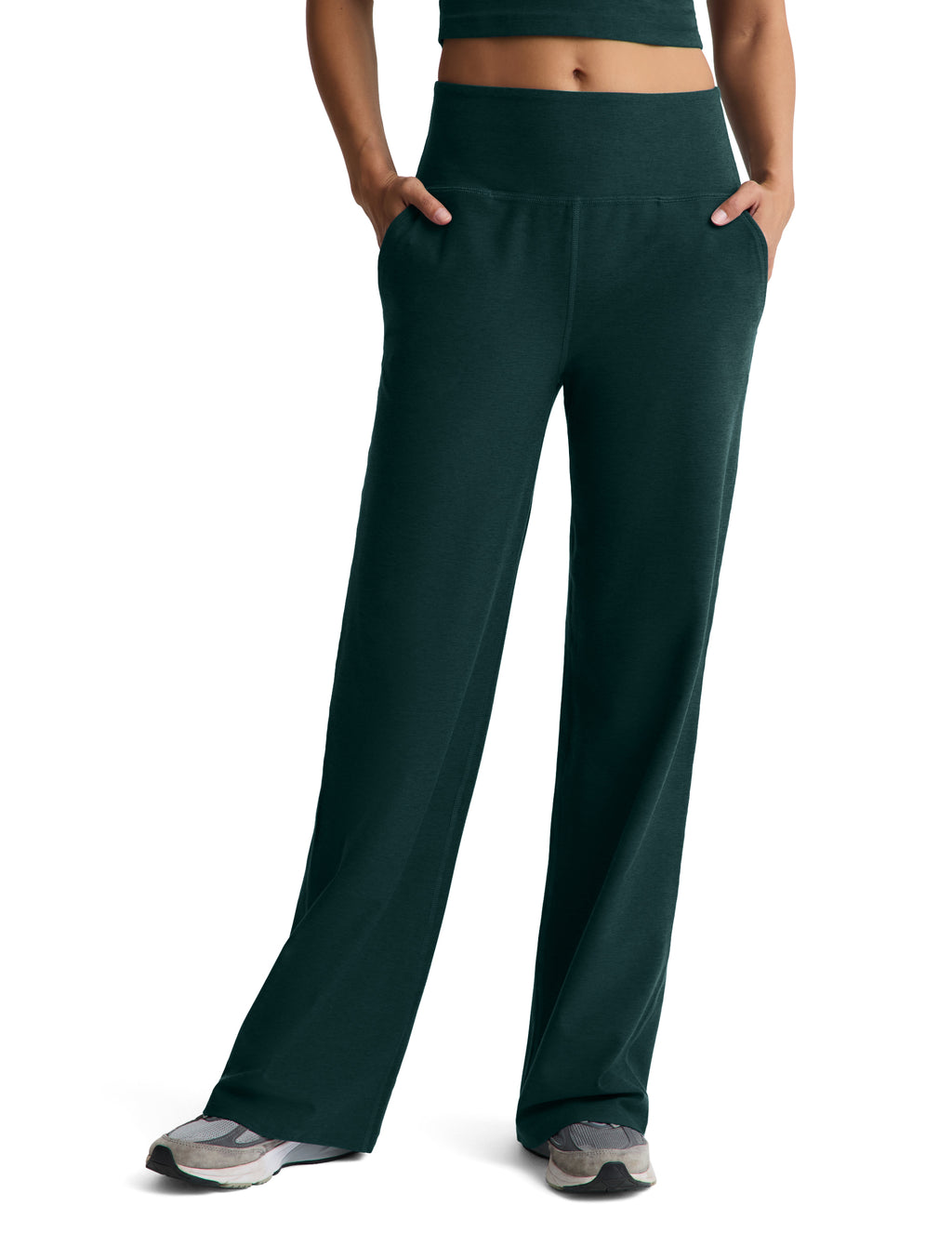 Beyond Yoga Spacedye Laid Back Wide Leg Pant (Dark Ivy Heather)