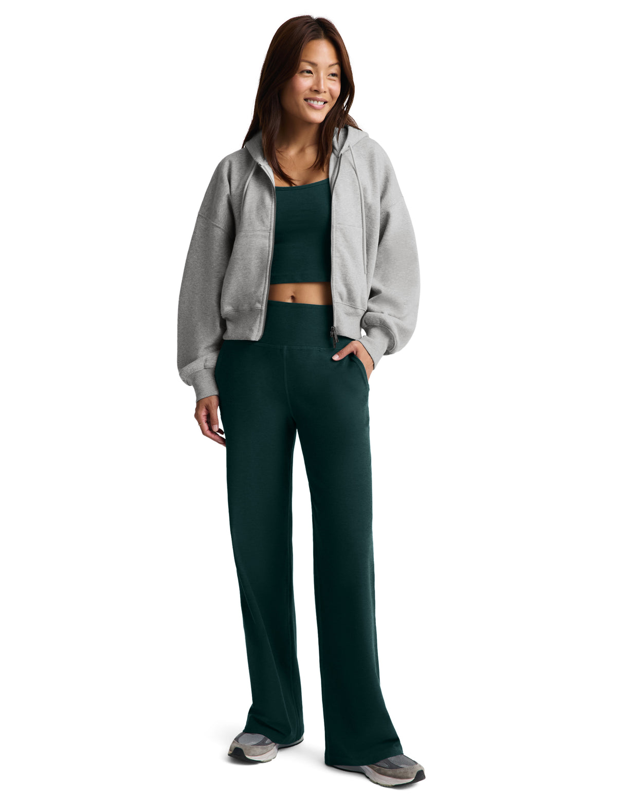 Beyond Yoga Spacedye Laid Back Wide Leg Pant (Dark Ivy Heather)