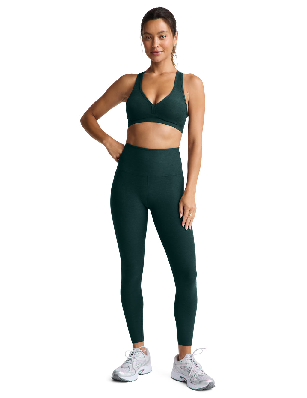 Beyond Yoga Spacedye Caught In The Midi High Waisted Legging (Dark Ivy Heather)