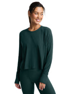 Beyond Yoga Featherweight Daydreamer Pullover (Dark Ivy Heather)