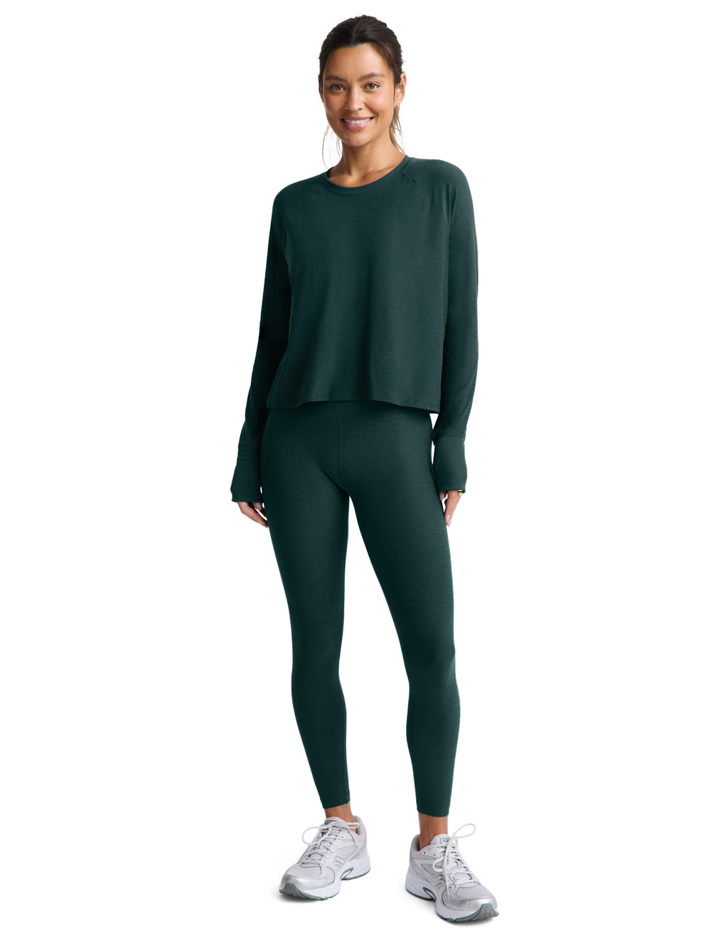 Beyond Yoga Featherweight Daydreamer Pullover (Dark Ivy Heather)