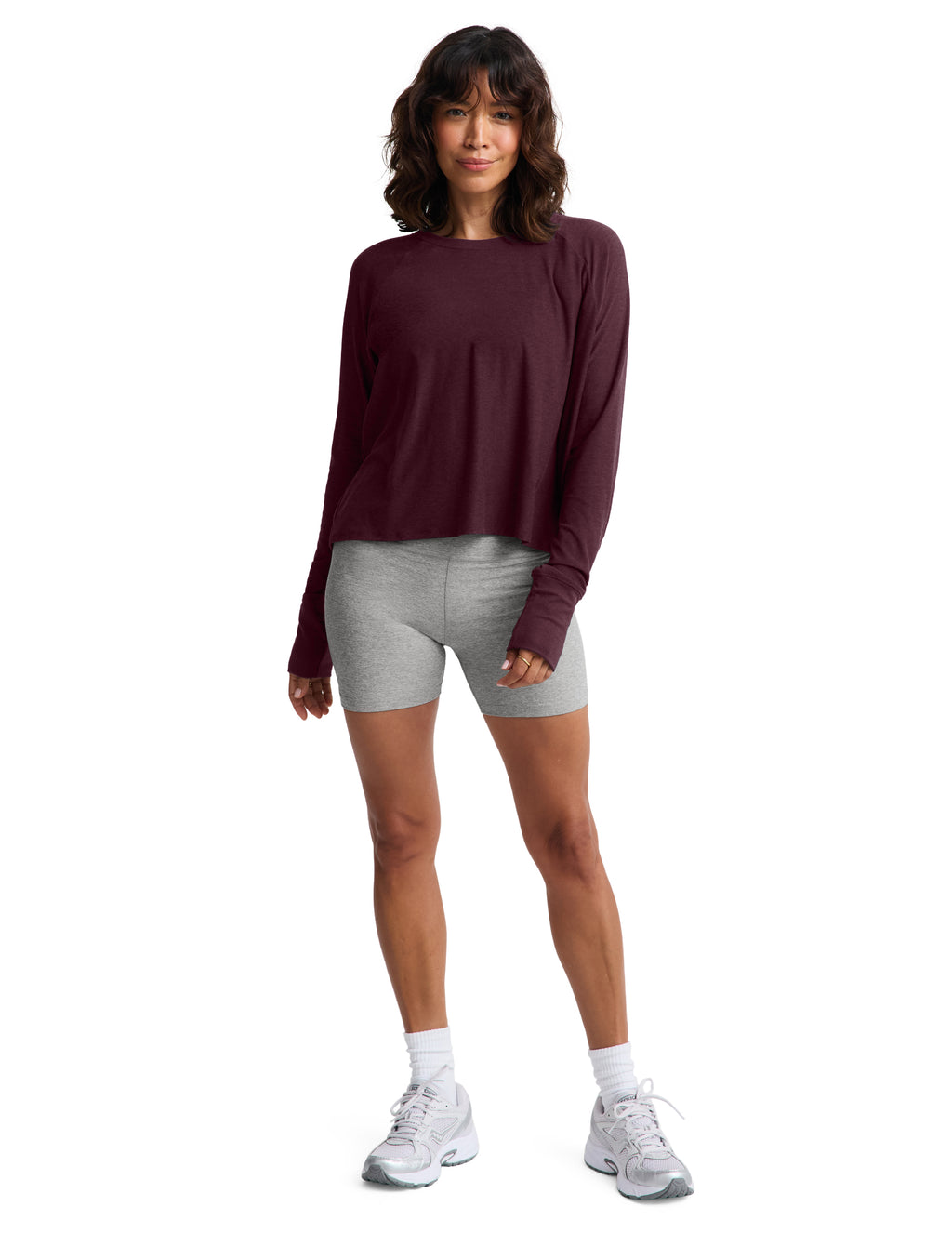 Beyond Yoga Featherweight Daydreamer Pullover (Cabernet Heather)