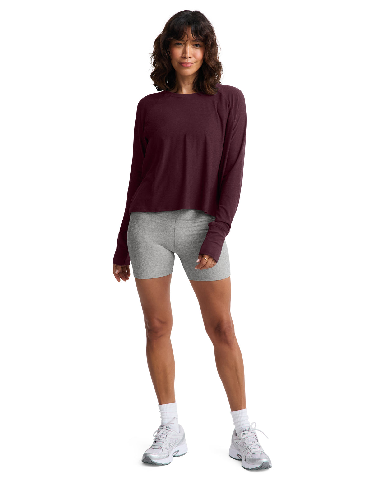 Beyond Yoga Featherweight Daydreamer Pullover (Cabernet Heather)