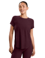 Beyond Yoga Featherweight On The Down Low Tee (Cabernet Heather)