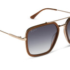 Diff Eyewear Jordan Sunglasses (Whiskey Gold and Grey Gradient)