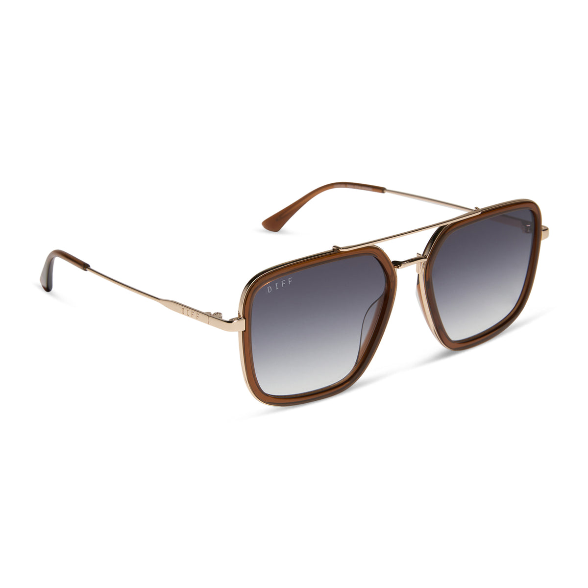 Diff Eyewear Jordan Sunglasses (Whiskey Gold and Grey Gradient)