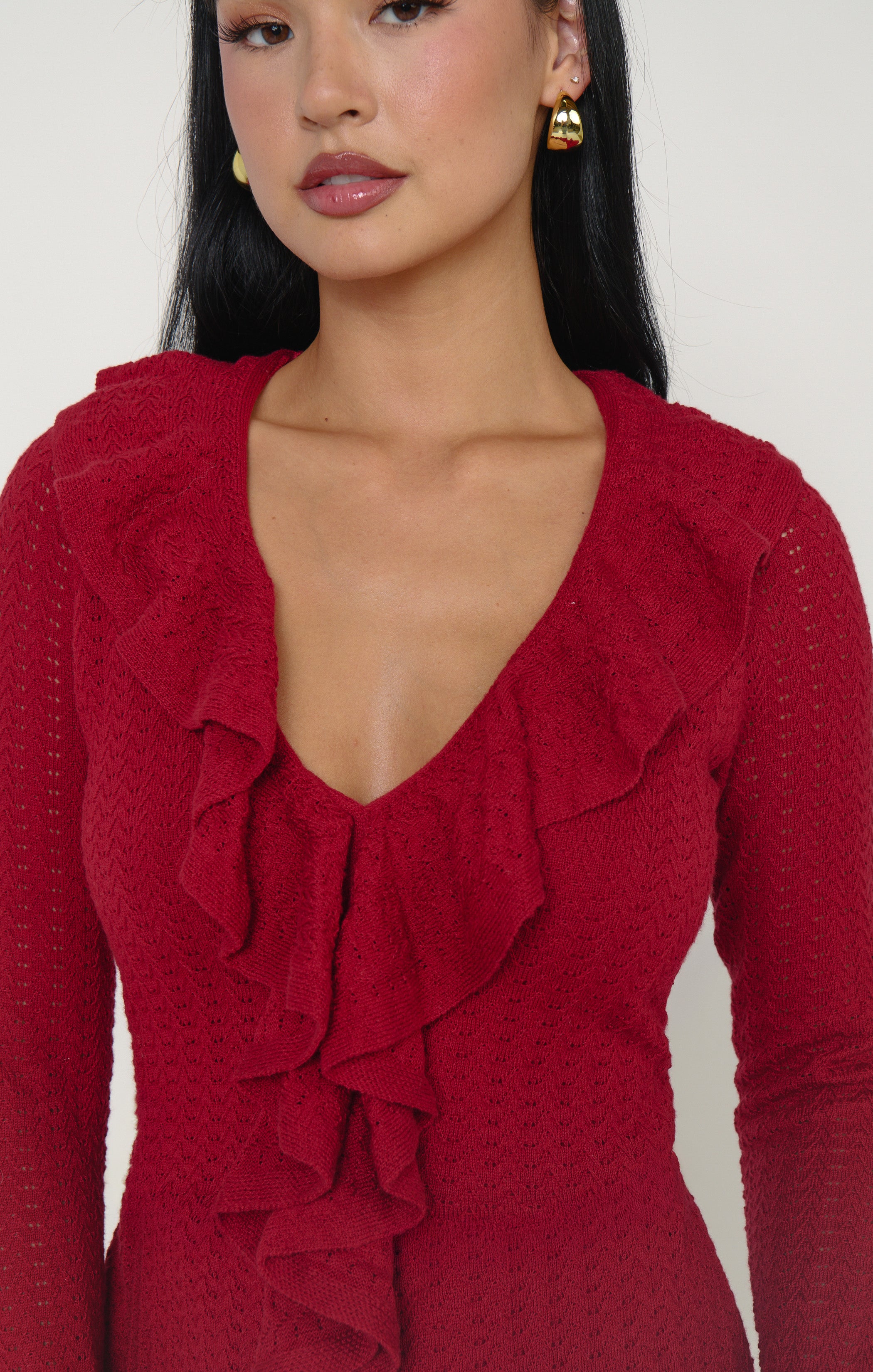 Show Me Your Mumu Marley Mini Dress (Red Pointelle) Secondary image