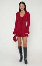 Show Me Your Mumu Marley Mini Dress (Red Pointelle)