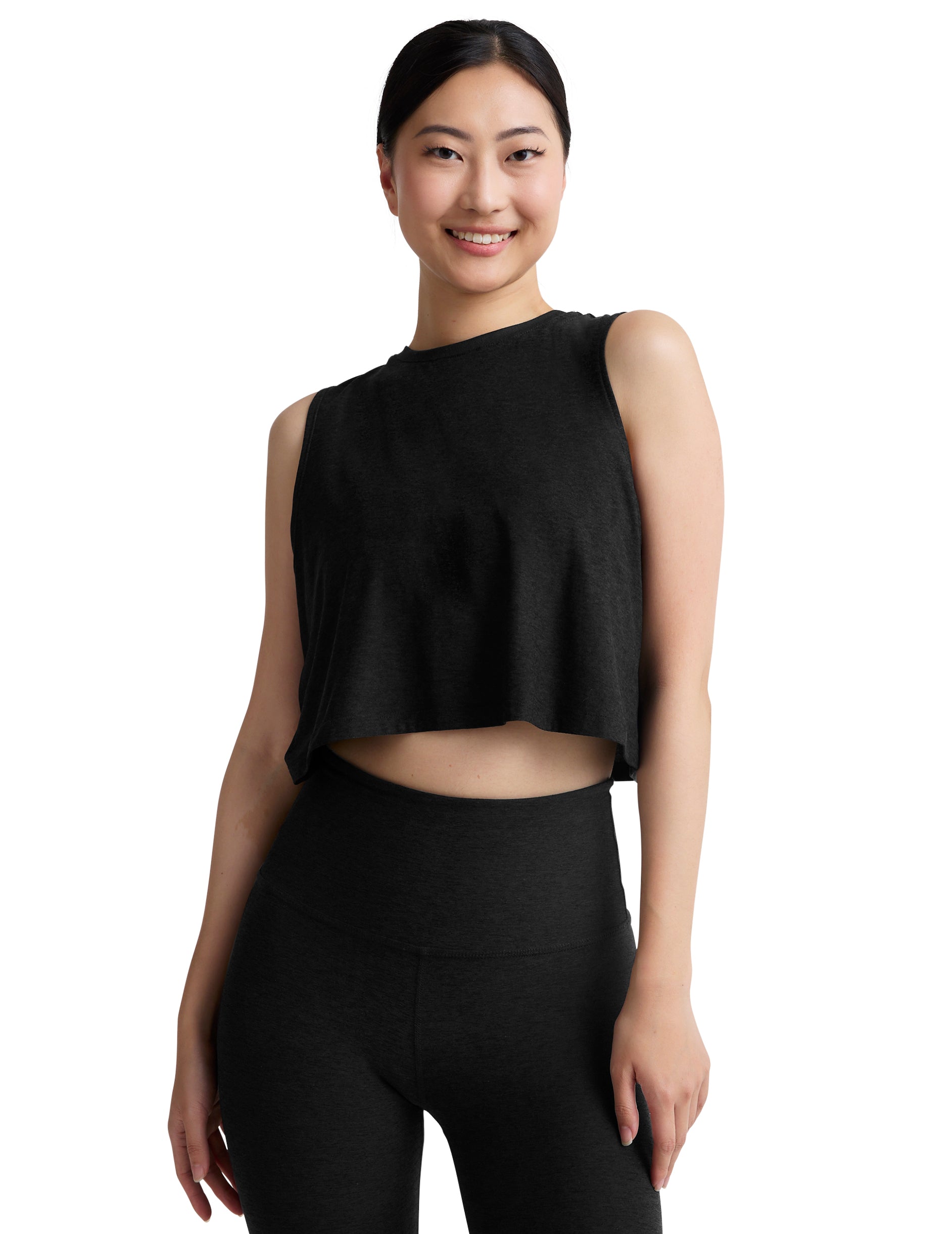 Beyond Yoga Featherweight Minimal Cropped Tank (Darkest Night) Main image