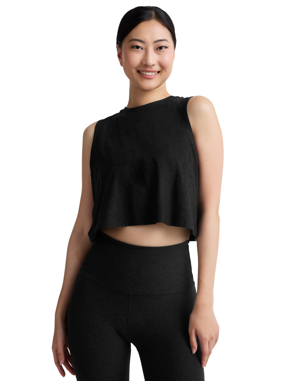 Beyond Yoga Featherweight Minimal Cropped Tank (Darkest Night)