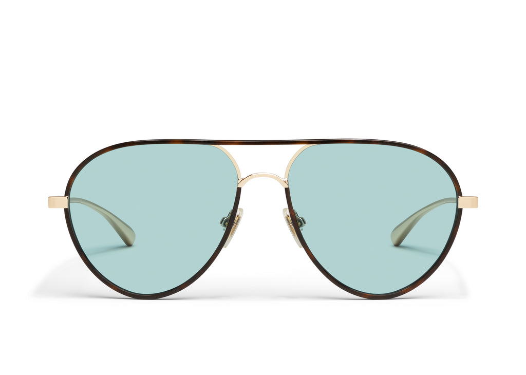 Quay Say Less Sunglasses (Amber Tort/Aqua)