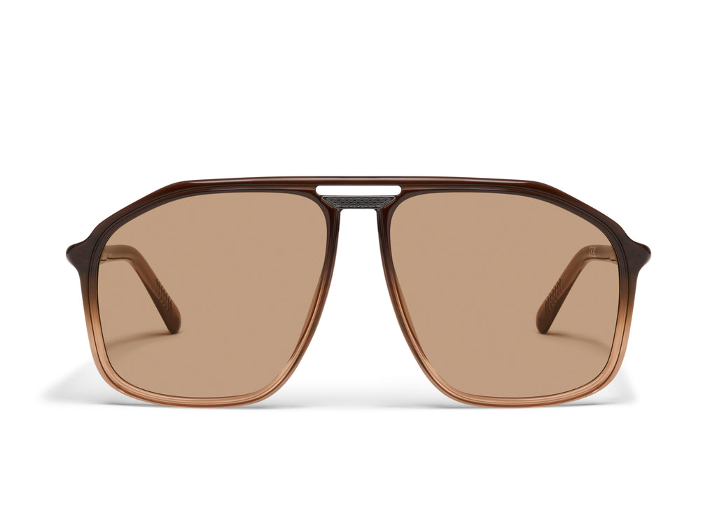 Quay Studio Sesh Sunglasses (Sepia Ombre/Tan)