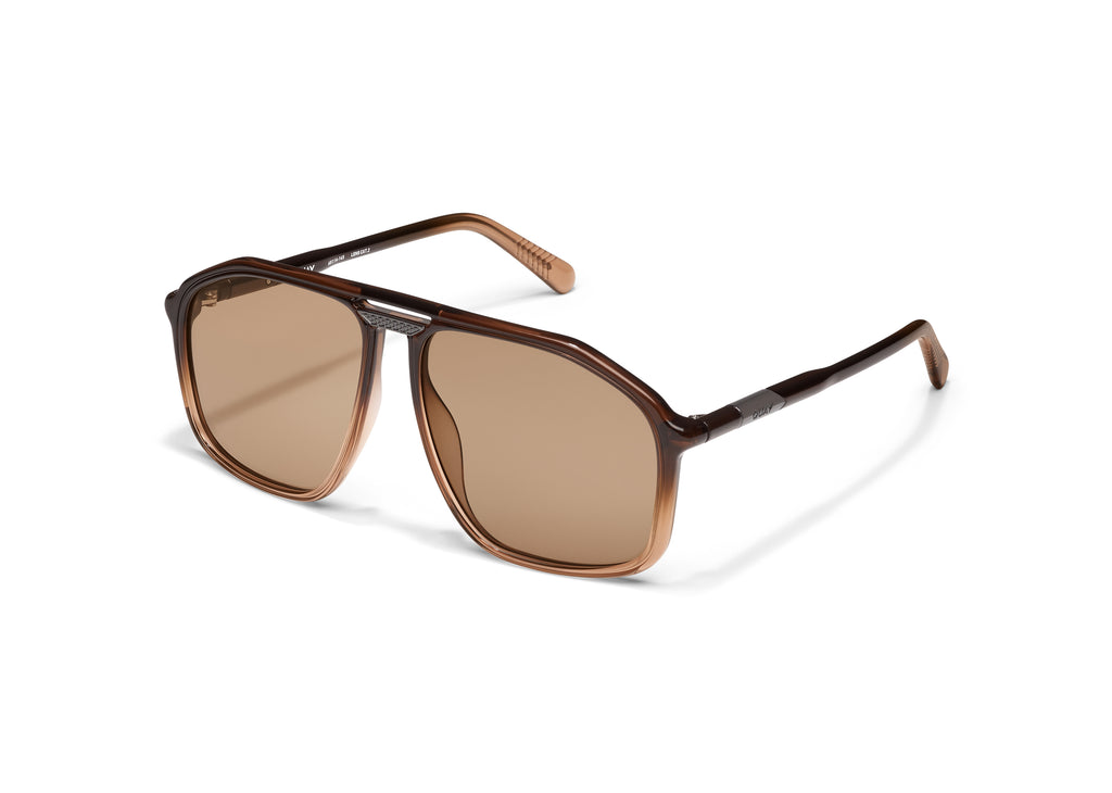 Quay Studio Sesh Sunglasses (Sepia Ombre/Tan)
