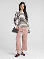 Irvine Top (Ivory Espresso Stripe)