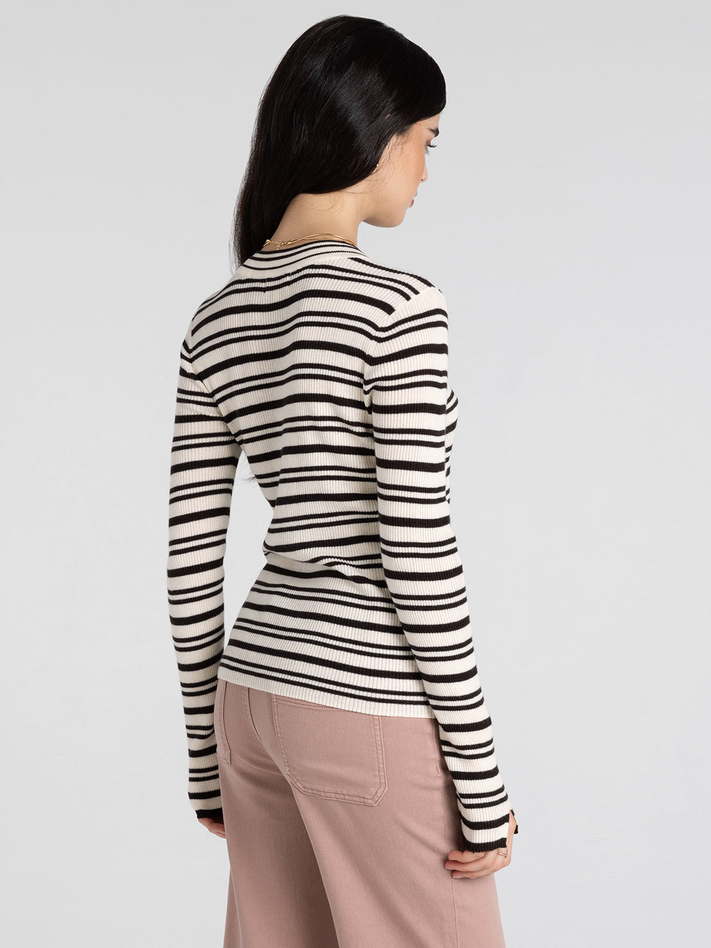 Irvine Top (Ivory Espresso Stripe)