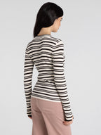 Irvine Top (Ivory Espresso Stripe)