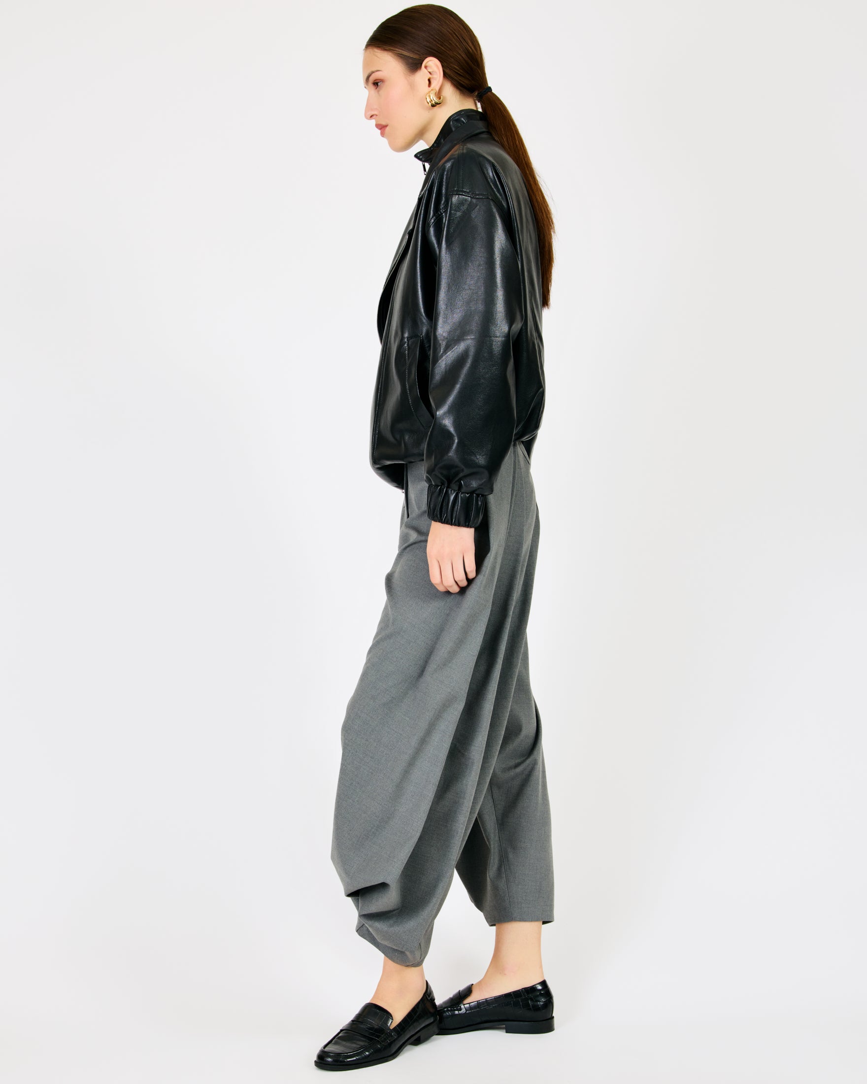Line & Dot Noir Double Layered Jacket