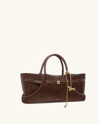 JW PEI Maeve Dachshund Metal Charm Tote Bag (Dark Brown)