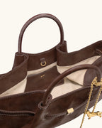 JW PEI Maeve Dachshund Metal Charm Tote Bag (Dark Brown)